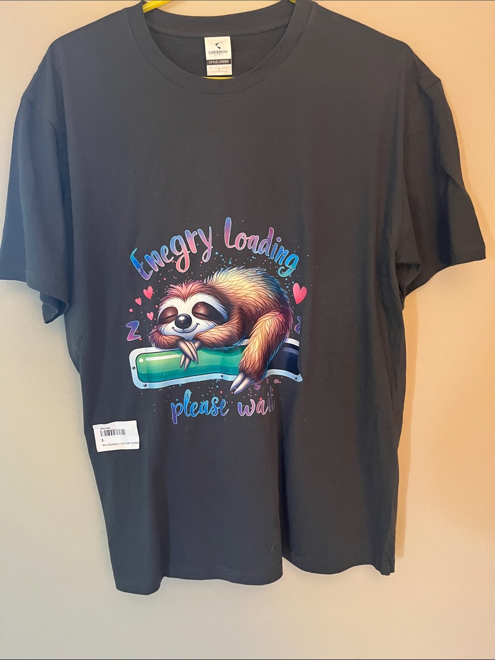 Black Sloth 'Energy Loading' Graphic Tee